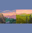 mountain landscape background on sunset rock view vector image vector image