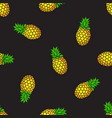 seamless pattern pineapples on black background vector image vector image