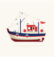 fishing boat side view on a white background vector image