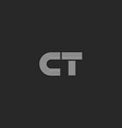 letters c and t logo hipster monogram capital two vector image vector image