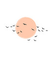 birds group flying against the sun or moon vector image vector image