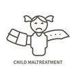 child maltreatment linear icon vector image