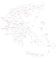 contour greece map vector image