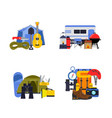 set of flat style camping elements piles vector image vector image