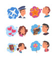 man and woman thought need in cloud set vector image