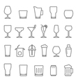 lines icon set - glass and beverage vector image