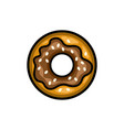 donut colored with contour fast food icon vector image vector image