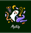 mystery sketch postcard vector image