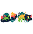 different dinosaurs - flat design style colored vector image vector image