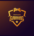 gaming golden badge logo vector image