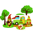 camping gnomes svg isolated vector image