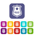 police badge icons set vector image