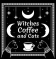 black cats and moon stars coffee cup vector image vector image