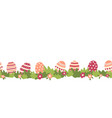 easter eggs seamless border flower bushes vector image vector image