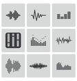 black music soundwave icons set vector image