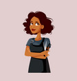 afro-american female hair stylist standing vector image vector image