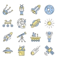 space line icon set in color vector image