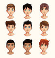 young man faces cartoons vector image