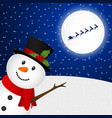snowman on the background of santa claus vector image vector image