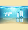 sparkling water advertising banner sea wave vector image vector image