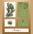 tropical palm leaves wedding invitation card set vector image