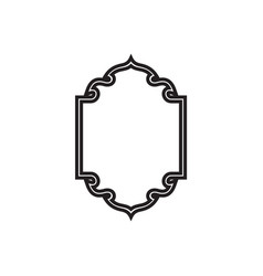 Black islamic frame border design template Vector Image