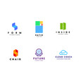 fresh logo templates set for furniture business vector image