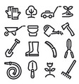 garden tools icons vector image vector image