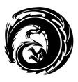 black dragon sign vector image