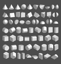 Basic 3d shapes top view realistic pyramid shape Vector Image
