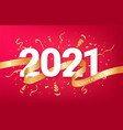 happy new 2021 year festive background card vector image vector image