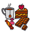 tea and dessert vector image vector image