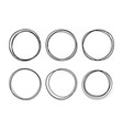 hand drawn circle line sketch set circular vector image vector image