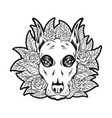 day of the dead delight floral dog head silhouette vector image vector image