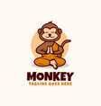 logo monkey mascot cartoon style vector image