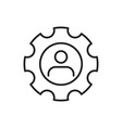 man gear line icon on white vector image
