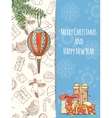 christmas and new year invitation card vector image