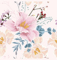 seamless pattern with blooming herbs and tulips vector image vector image