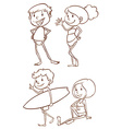 simple sketches of the people going to beach vector image