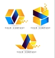 abstract cube logo design vector image