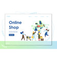 online shop website landing page design vector image