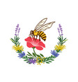 bee logo or honey label vector image vector image