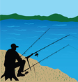 fisherman on the stump vector image vector image