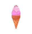 ice cream pink food isolated on white cartoon vector image vector image