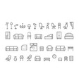 set of interior design and home decoration related vector image