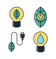 ecology and green energy icon flat design vector image