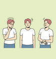 young man showing different emotions vector image vector image
