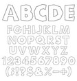 black and white chopped alphabet numbers vector image