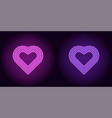 Neon devil heart in red and pink color Royalty Free Vector