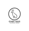 chef dog logo icon design template line vector image